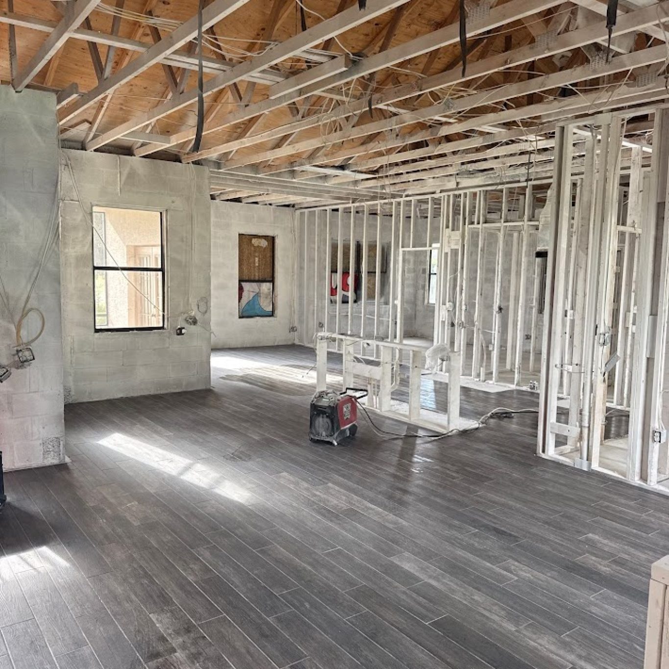 Damage assessment being conducted by 1-800 Dry Me Out